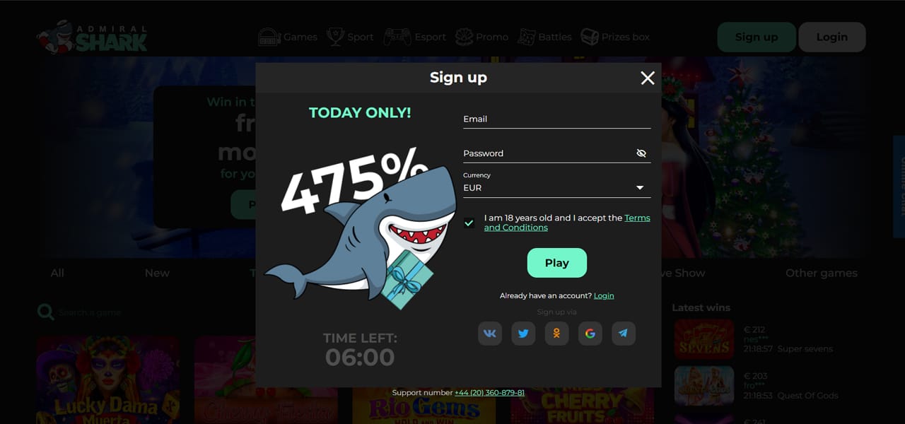 admiral shark casino reviews