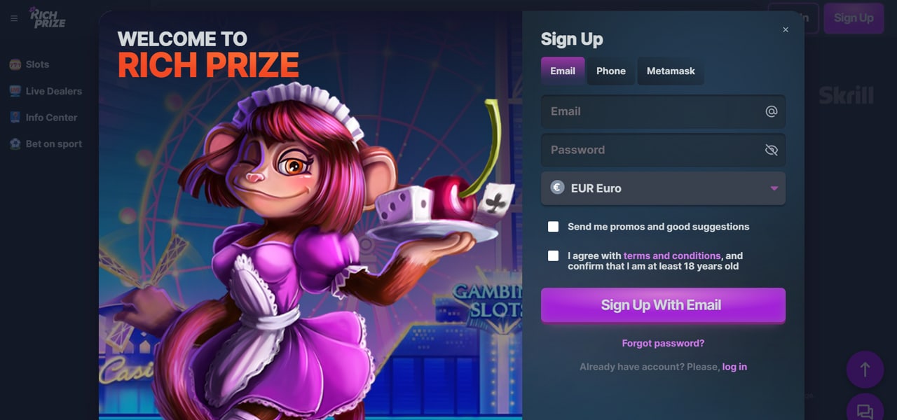 richprize casino no deposit bonus codes